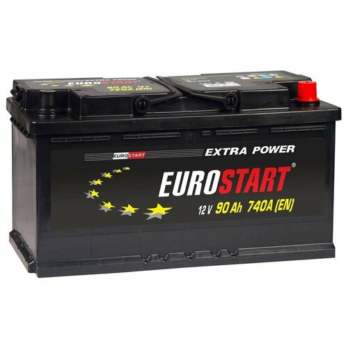 Аккумулятор автомобильный Eurostart Extra 90 А/ч 740 А обр. пол. Евро авто (353х175х190) EU900