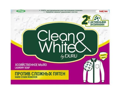 CLEAN&WHITEDuru мыло хозяйственное против пятен 120г