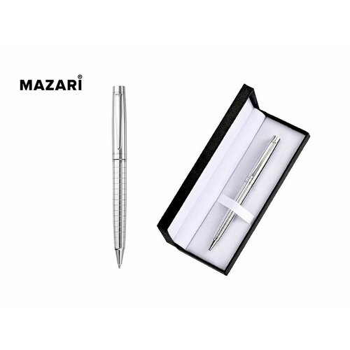 Ручка подарочная шариковая Mag S MAZARI 0,7мм, металлический серебристый корпус, пластиковый футляр, синяя. шариковая ручка fine sa s 0 7 синяя