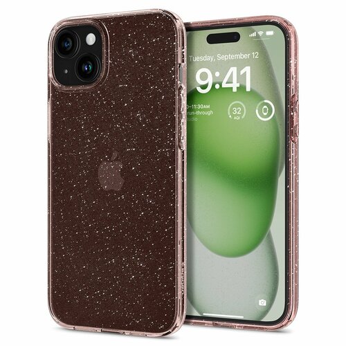 Чехол SPIGEN для iPhone 15 Plus - Liquid Crystal Glitter - Прозрачный/Розовый - ACS06649 чехол spigen liquid crystal glitter acs03199 для apple iphone 13 pro max rose quartz