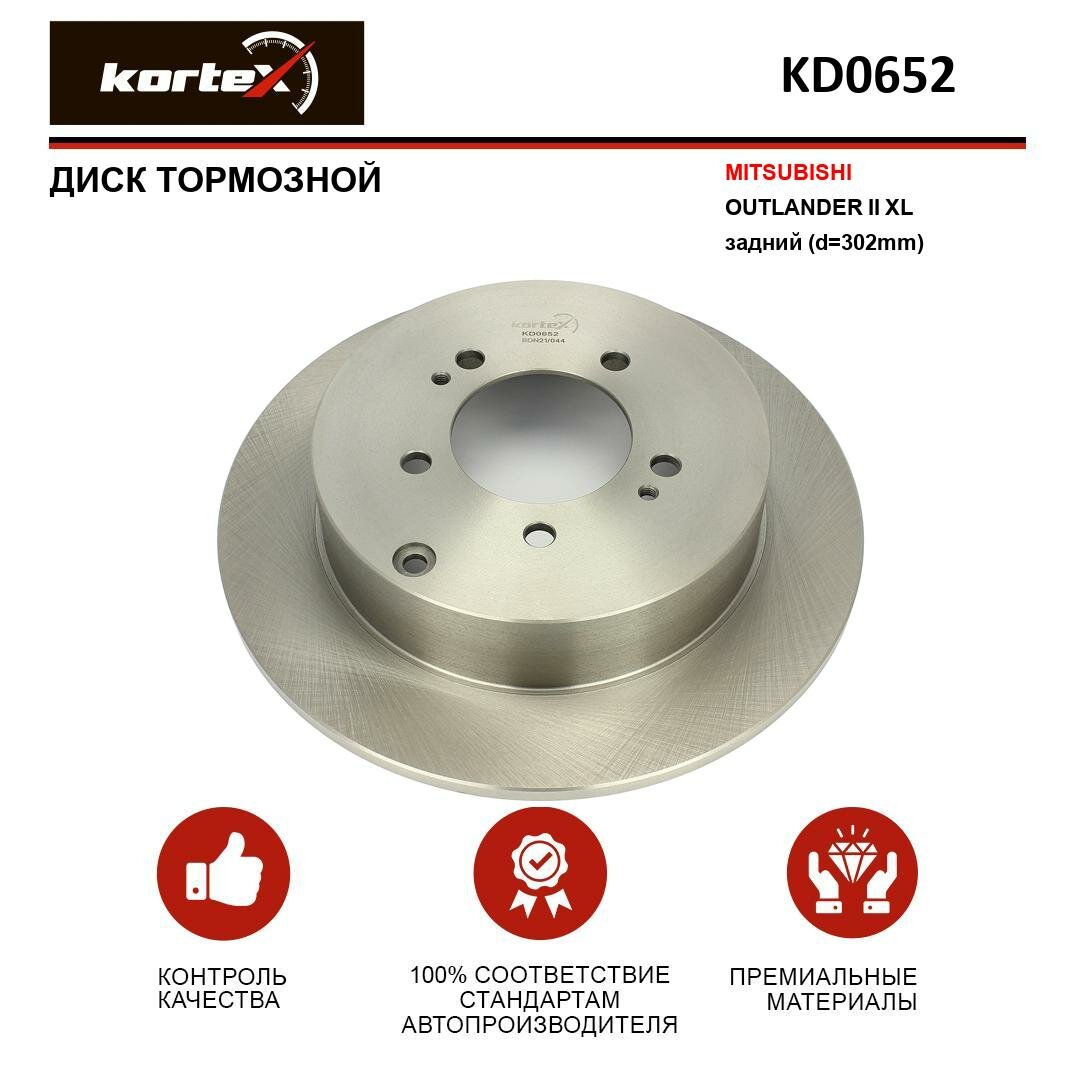 Диск тормозной Kortex для MITSUBISHI OUTLANDER II XL задний (d 302mm)