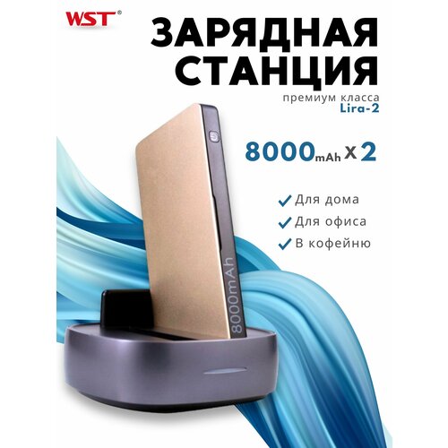 Зарядная станция для домашнего использования WST Lira 2 (Встроенные провода type-c, micro usb, lighting)