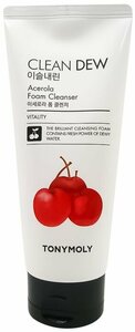 Tony Moly Очищающая пенка для умывания с экстрактом ацелоры Clean Dew Acerola Foam Cleanser, 180 мл