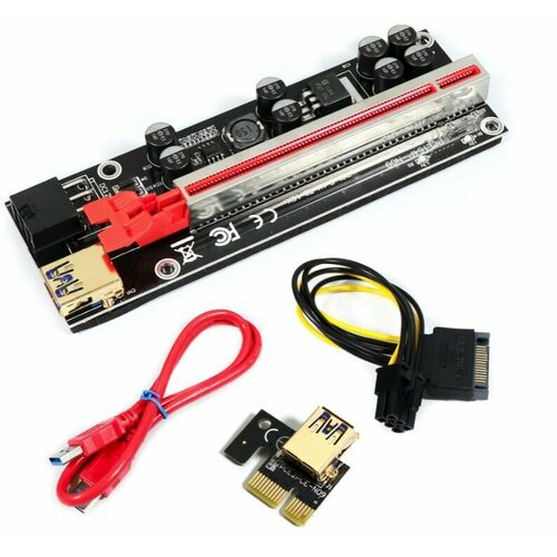 USB райзер 6 Pin LED/Molex 010s plus для видеокарт, 5 штук usb райзер универсальный molex 6pin sata led 5 штук