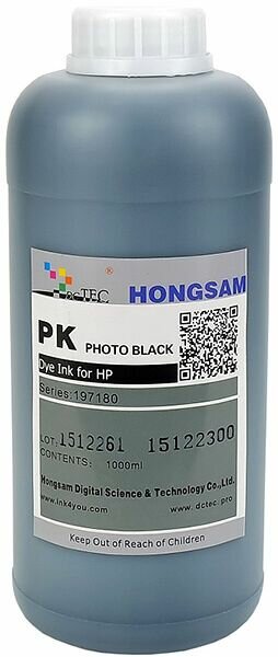 Чернила DCTec водорастворимые HP T610 Photo Black (фото черный) 1000 мл