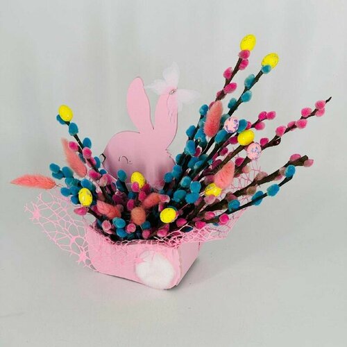 Кашпо зайка с живой вербой 4580₽