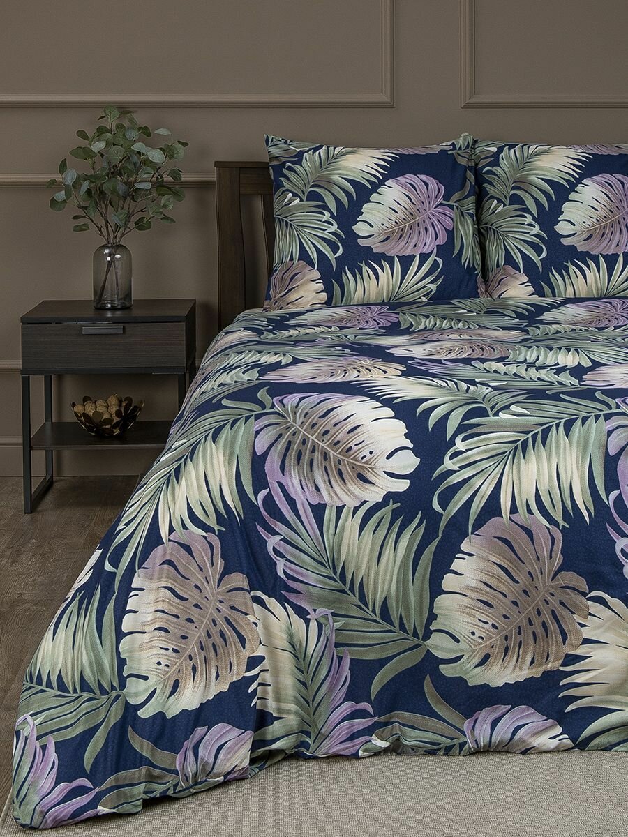 Комплект постельного белья Amore Mio серия Мако-сатин размер 2-спальный Микрофибра 2 наволочки 70х70 разноцветный Jungle