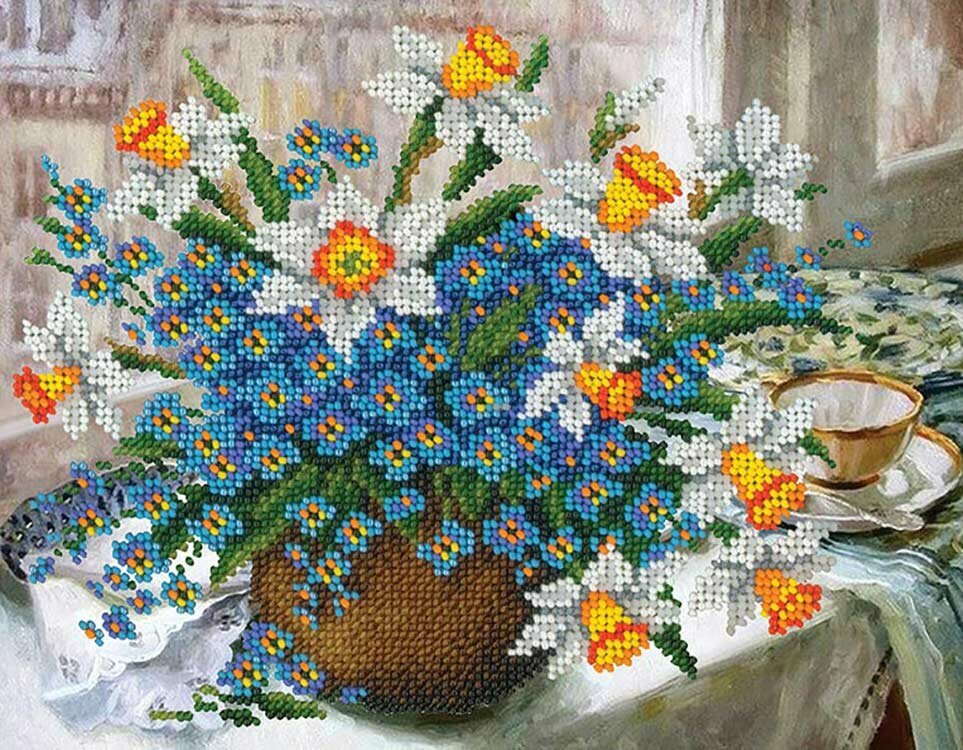 Набор вышивки бисером «Нежность весны», 22,4x17,8 см, Русская искусница