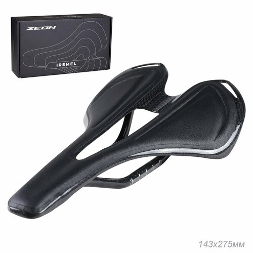 фото Седло велосипедное карбоновое zeon iremel tx-05b 275x143. вес 120 гр. цвет: чёрный comiron