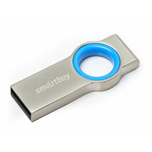 Флеш-накопитель USB 2.0 Smartbuy 64GB MC2 Metal (SB064GBMC2), серый металлик, синий