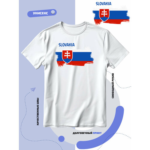 Футболка SMAIL-P флаг Словакии, размер XXS, белый