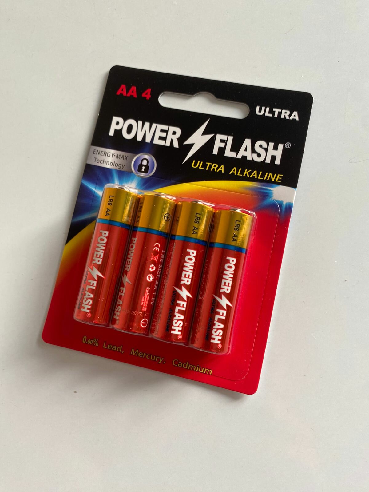 Батарейки алкалиновые АА "пальчиковые" Power Flash ULTRA 1.5v (LR6) - 4 шт.