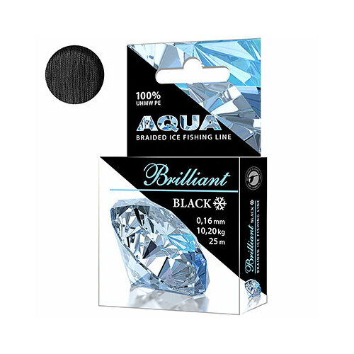 Плетеный шнур для рыбалки AQUA Black Brilliant зимний 0,16mm 25m