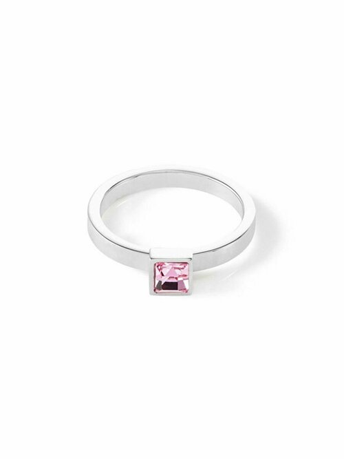 Кольцо Coeur de Lion, кристалл, размер 16.5, серый, розовый