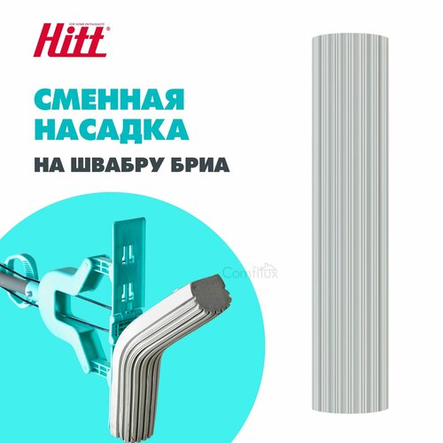 Насадка на швабру Hitt Бриа, губка из ПВА для швабры с отжимом 27 х 6 см серый, серый, бирюзовый
