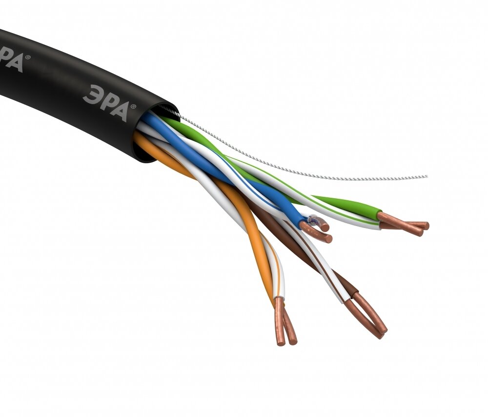 ЭРА Кабель витая пара U/UTP 4x2x24 AWG Cat5e CU PE OUTDOOR 305м (Б0044431)