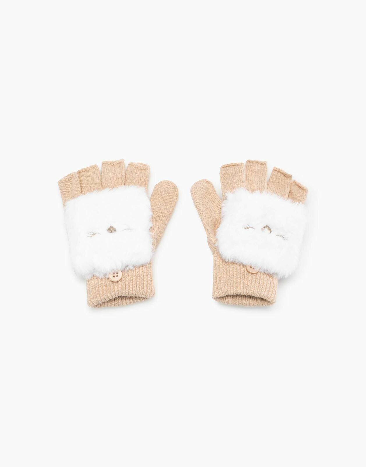 фото Варежки GAS015020 трикотаж бежевый/молочный 2-5л