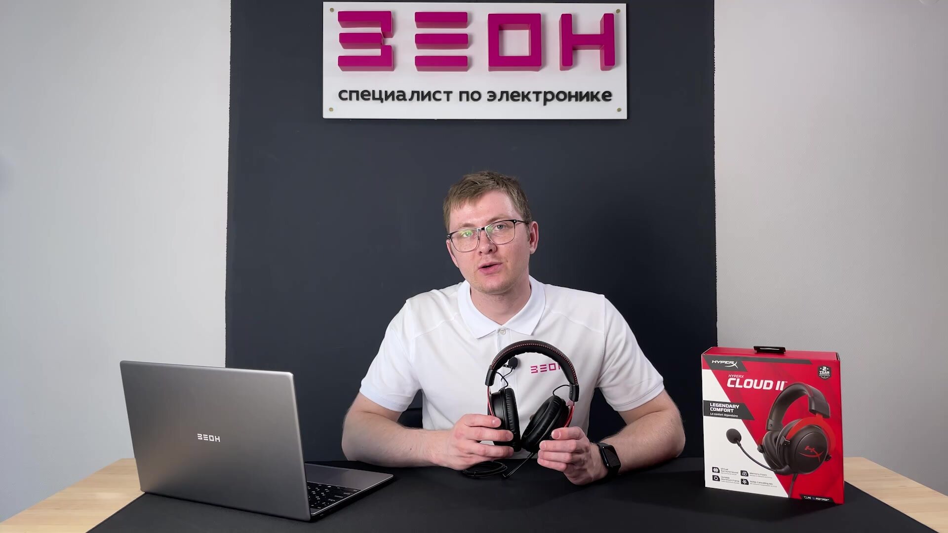 Наушники с микрофоном HyperX Cloud II черный/красный 1м мониторные оголовье (4P5M0AA) — фото 1