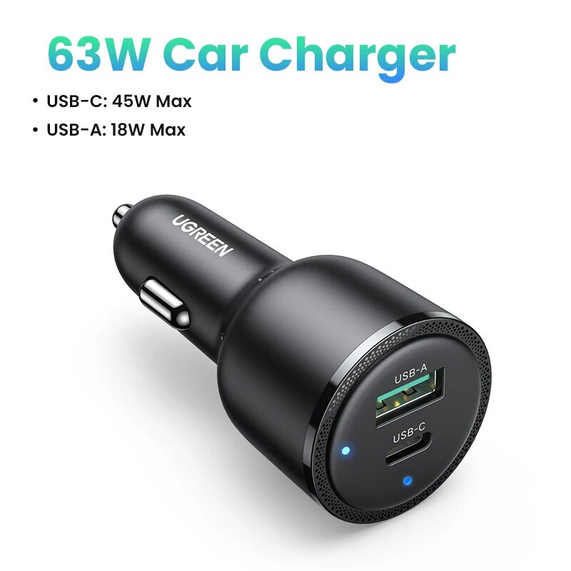 Автомобильное зарядное устройство PD QC 3,0 PPS, USB Type C, 63 Вт, 45 Вт, Китай, 63W Car Charger