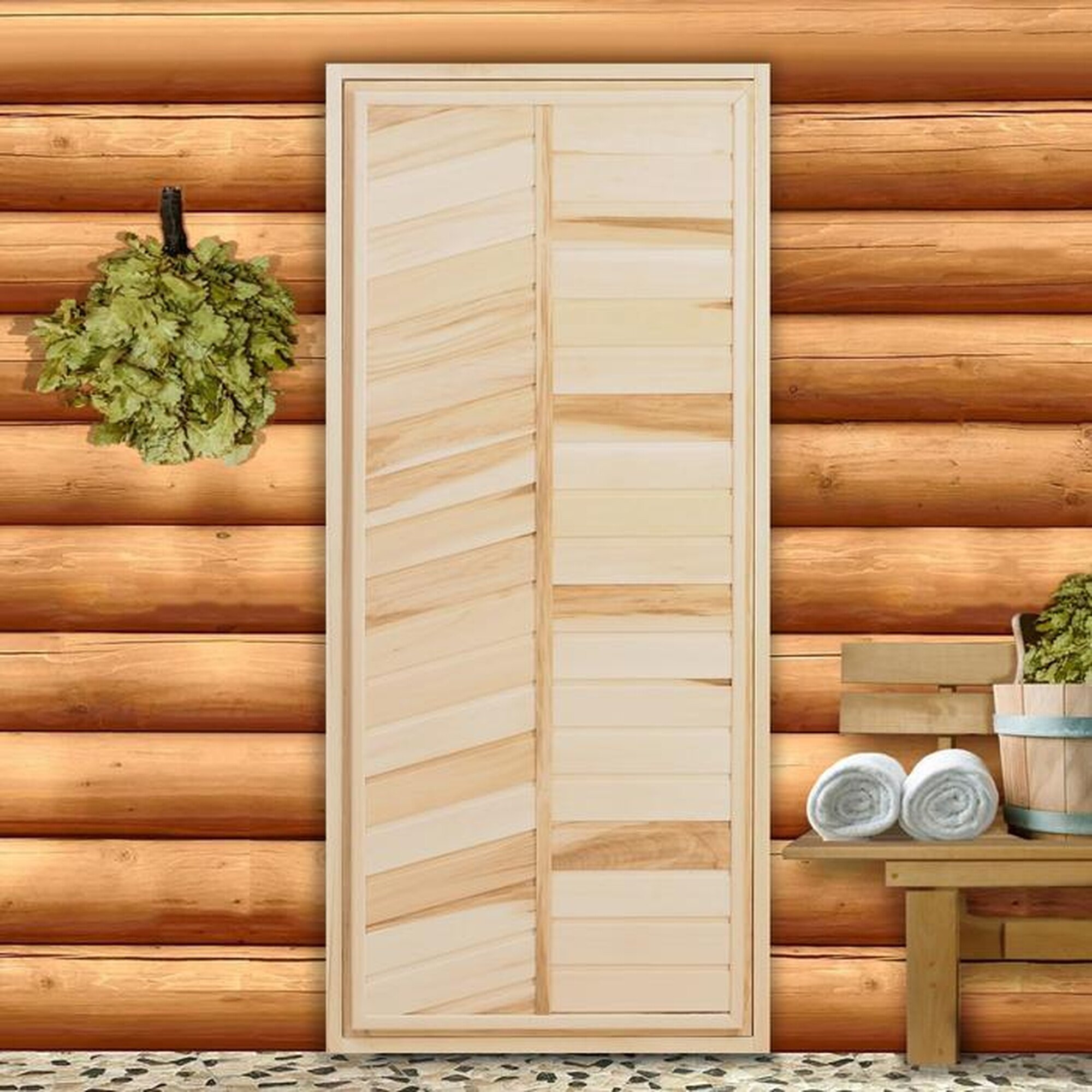 Дверь для бани глухая сорт "С" 170х70 см.