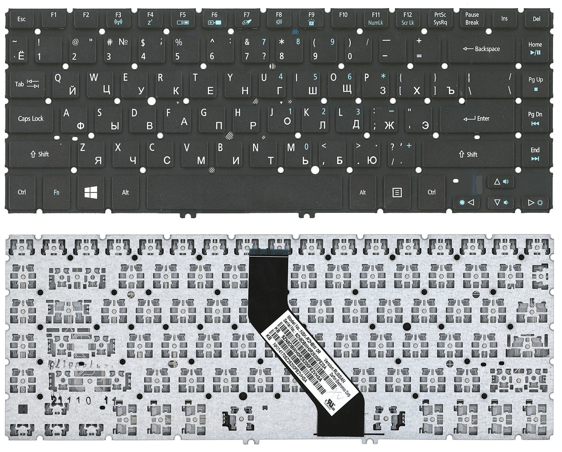 Клавиатура для ноутбука Acer Aspire V5-431, R3-471T, R3-471TG черная