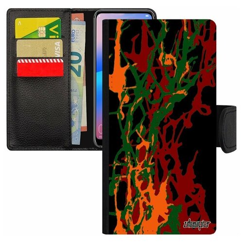 фото Чехол книжка на телефон samsung galaxy s7 edge, "огонь" абстракт эффект utaupia