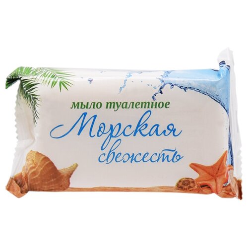 Мыло кусковое туалетное ММЗ Стандарт. Морская свежесть, флоу-пак, 90г, 1шт. (4620771971710)