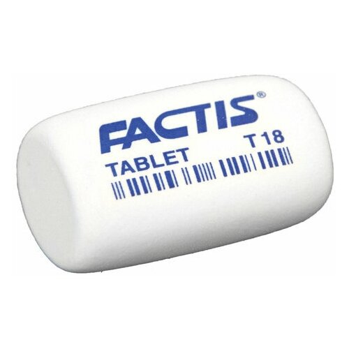 Ластик FACTIS Tablet T 18 (Испания), 45х28х13 мм, белый, скошенный край