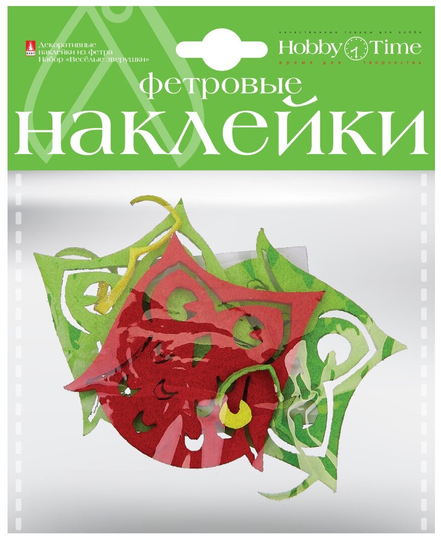 Декоративные наклейки из фетра "ВЕСЕЛЫЕ ВЕРУШКИ" 5 видов (2-093/27) - фото №1