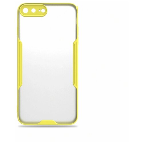 фото Чехол накладка прозрачный с защитой камеры для apple iphone 8 plus / для айфон 8 плюс / желтый qvatra