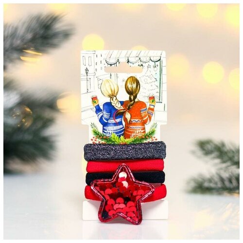 фото Sima land набор для волос (5 резинок) «подружки», 5.8 х 11.4 см сима-ленд