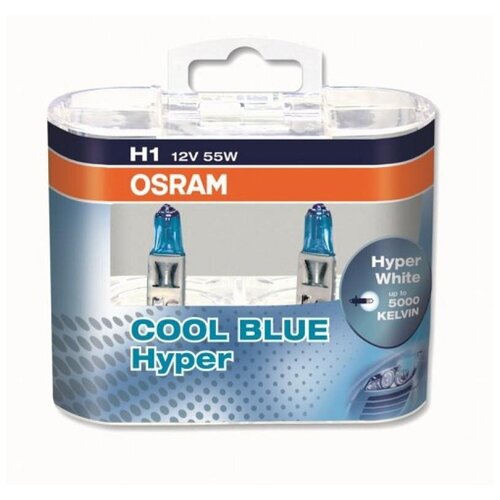 Комплект автоламп Osram Н1 (55) Cool Blue Hyper 62150CBH