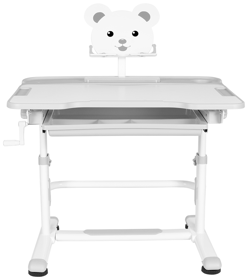 Комплект Anatomica Litra парта + стул + выдвижной ящик + подставка белый/серый - фотография № 3