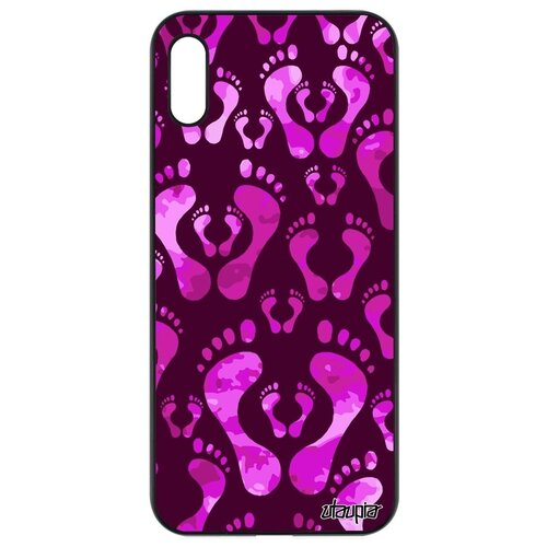фото Ударопрочный чехол на смартфон // honor 8a // "след стопы" стиль младенец, utaupia, фиолетовый