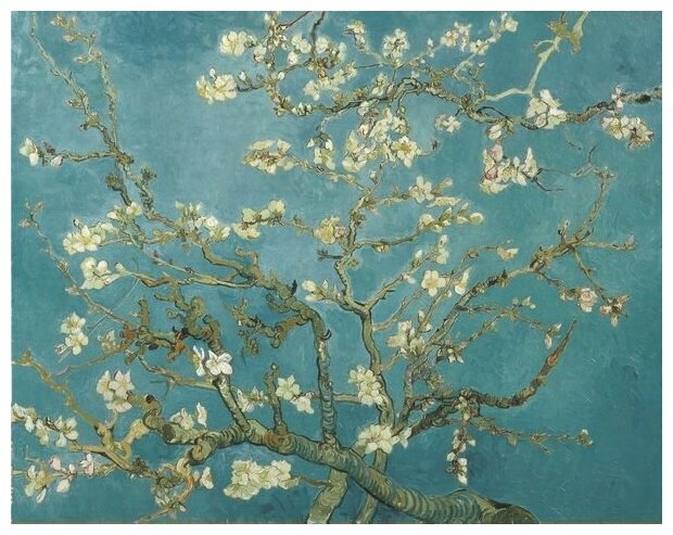 Репродукция на холсте Цветущие ветки миндаля (Almond Blossom) Ван Гог Винсент 38см. x 30см.