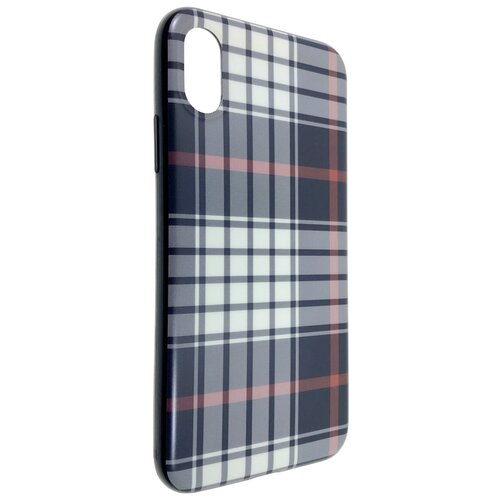 Чехол на смартфон iPhone X накладка силиконовая с шотландским узором