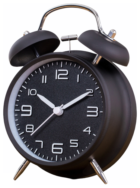 Стильные дизайнерские ретро черные механические настольные часы с громким будильником крупными цифрами бесшумным ходом ночной подсветкой MyPads A.