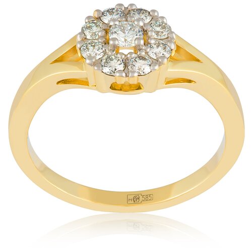 Золотое кольцо с натуральными бриллиантами PRESTIGE CROES, размер 17