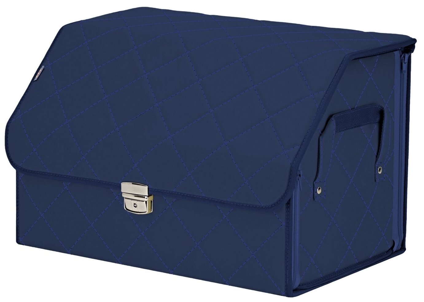 Органайзер-саквояж в багажник "Союз Премиум" (размер L). Цвет: синий с синей прострочкой Ромб.
