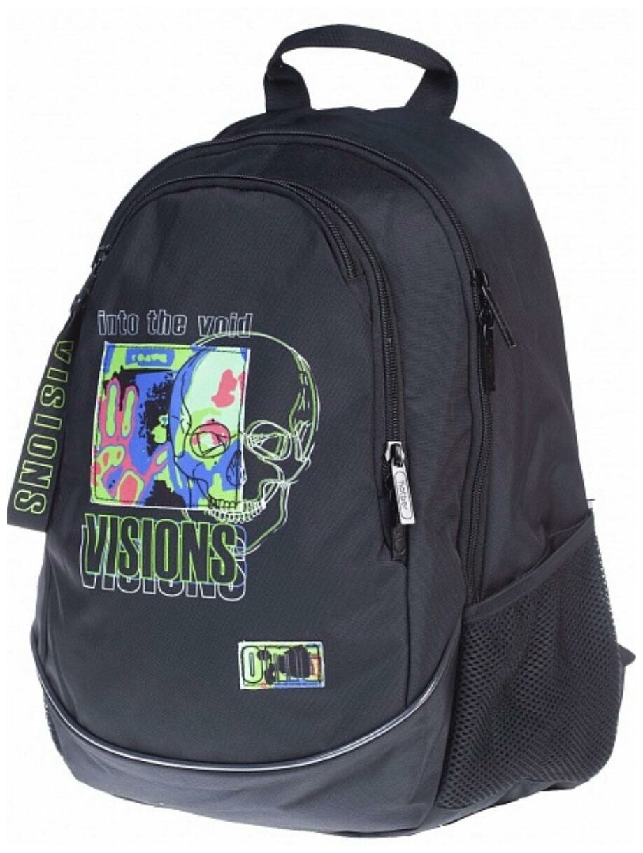 Рюкзак с эргономической спинкой Hatber STREET Techno visions 42х30х20см полиэстер светоотраж. 2 отделения, 3 кармана и 1 потайной на спинке