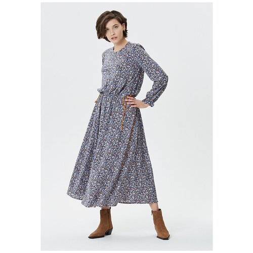 Платье с кулиской, цвет: синий, размер: S