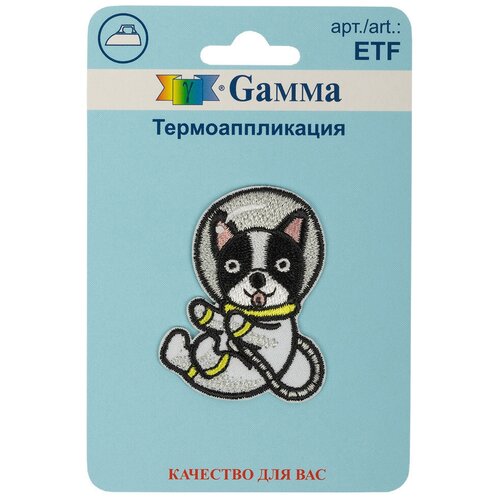 Термоаппликация Gamma Собака-космонавт, № 03, 3,6х4,7 см (ETF)