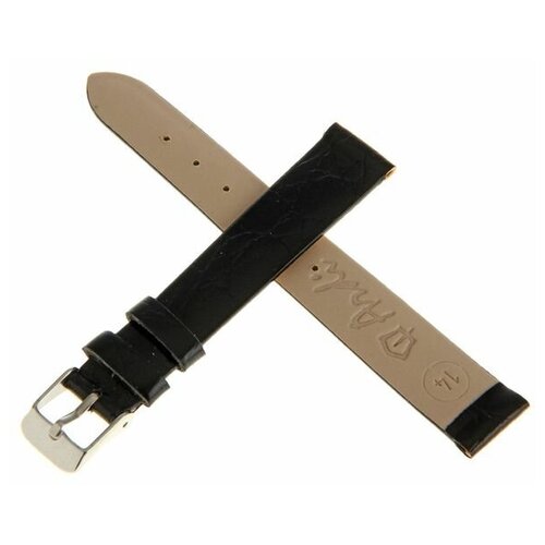 фото Ремешок для часов, женский, 14 мм, натуральная кожа, чёрный ardi