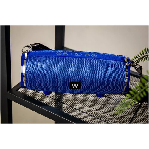 Беспроводная портативная колонка Bluetooth, WALKER, WSP-160, синяя, музыкальная переносная акустическая система блютуз для компьютера и телевизора