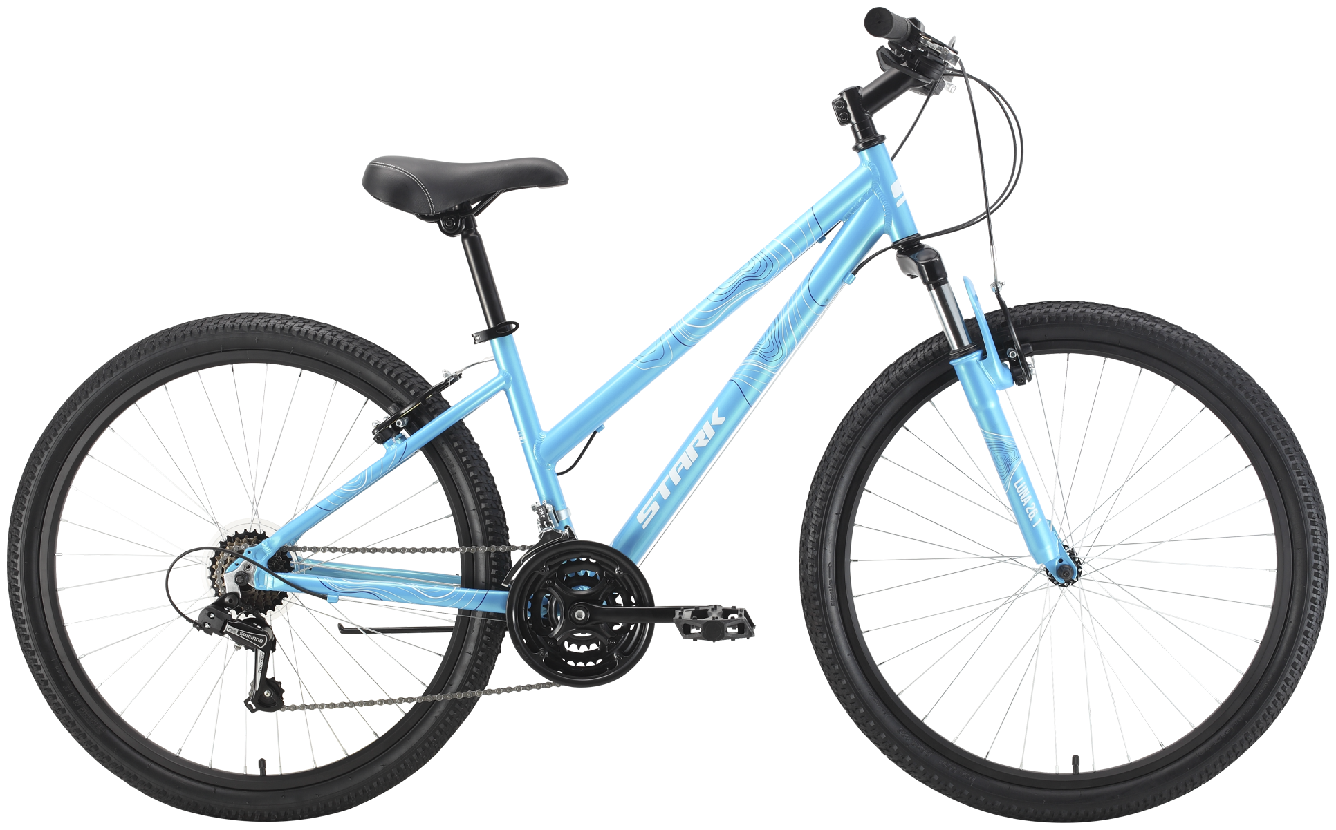 Женский велосипед Stark Luna 26.1 V (2022) 18" Голубо-фиолетовый (165-182 см)