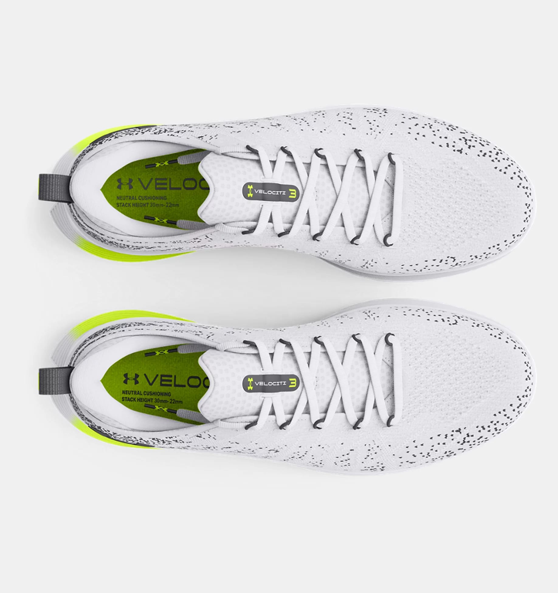 Кроссовки Under Armour Velociti 3, размер 6 US, white / anthracite / high vis yellow — фото 1