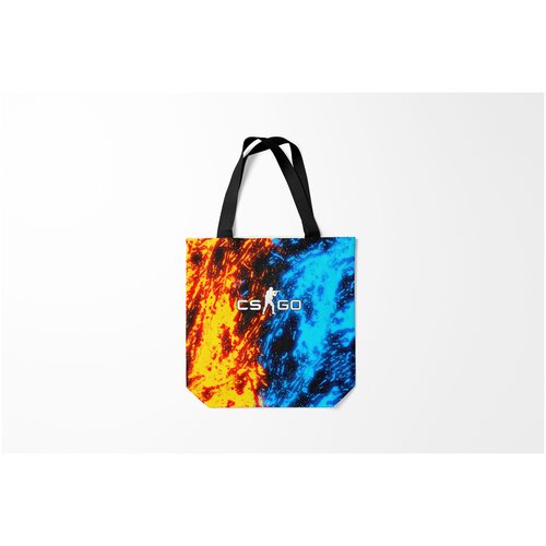 фото Сумка-шоппер / 40х40 см / геймерам / counter strike cs go battle flame кс го огонь burnettie