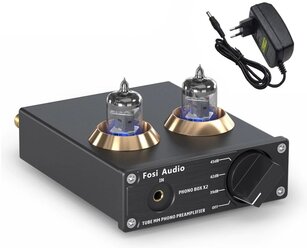 Ламповый предварительный усилитель Fosi Audio Phono Box X2 с блоком питания