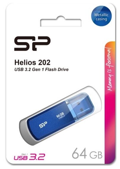 USB флешка Silicon Power 64Gb Helios 202 blue USB 3.2 Gen 1 (USB 3.0)