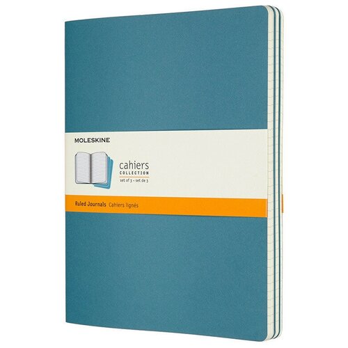 Блокнот Moleskine CAHIER JOURNAL CH021B44 XLarge 190х250мм обложка картон 120стр. линейка голубой (3шт)